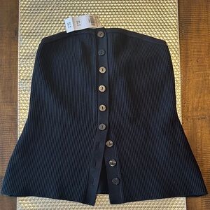 Abercrombie & Fitch Black Button-Down Tank Top